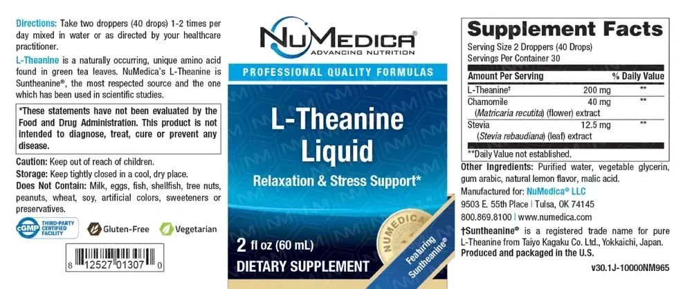 Product image for L-Theanine Liquid Natural Lemon.