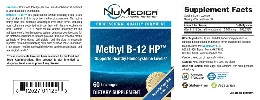 Product image for Methyl B-12 HP™ Lozenges.