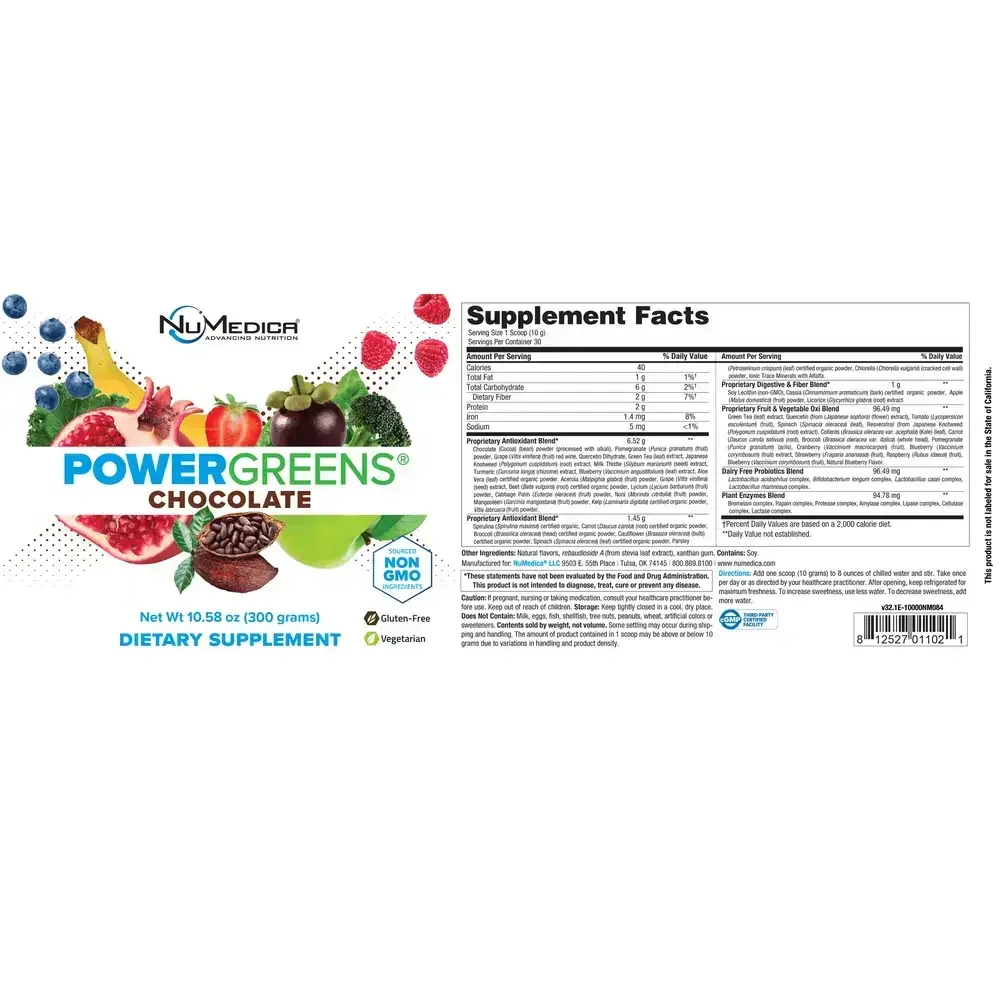 Product image for Power Greens Chocolate.