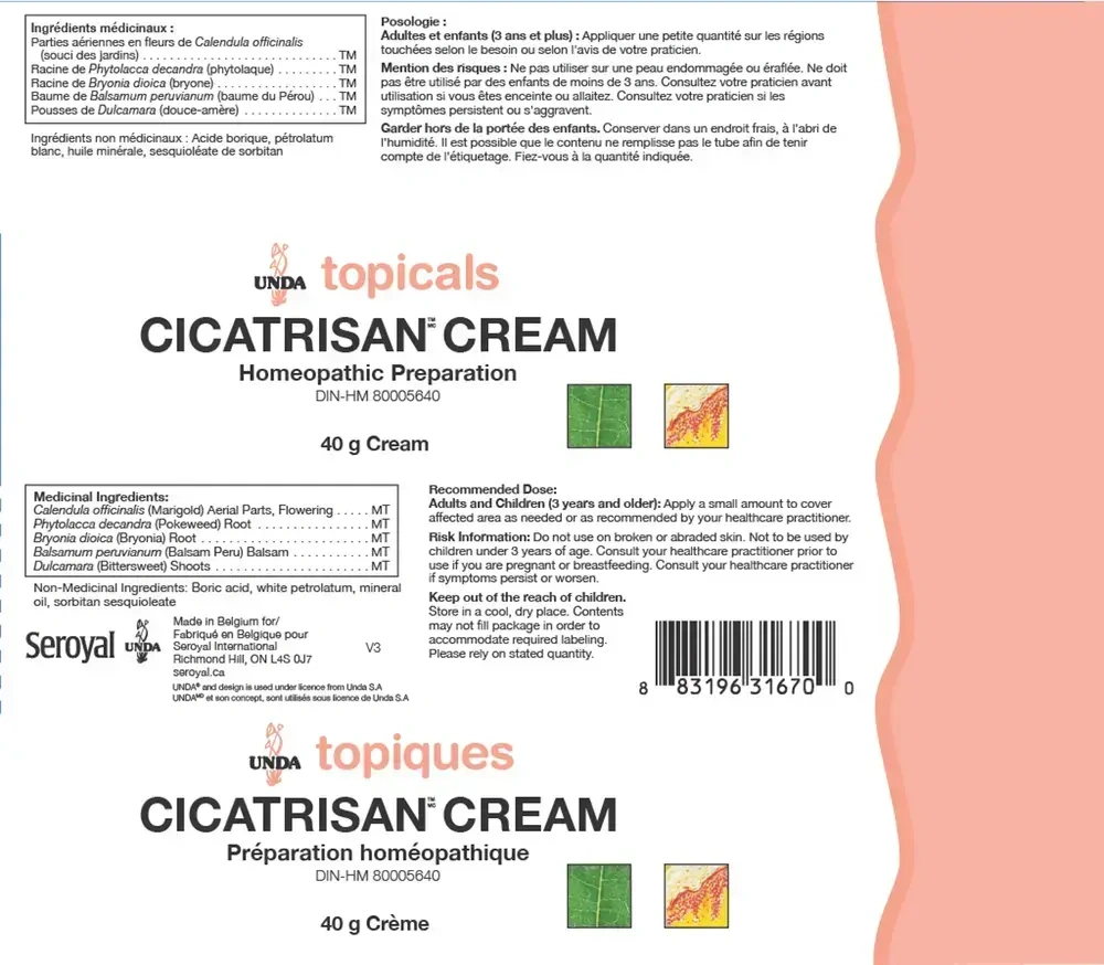 Product image for Unda Cicatrisan Cream.