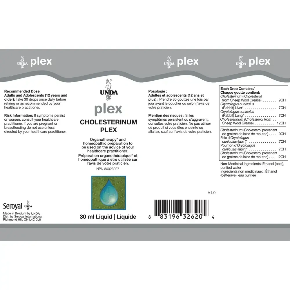 Product image for Unda Cholesterinum Plex.