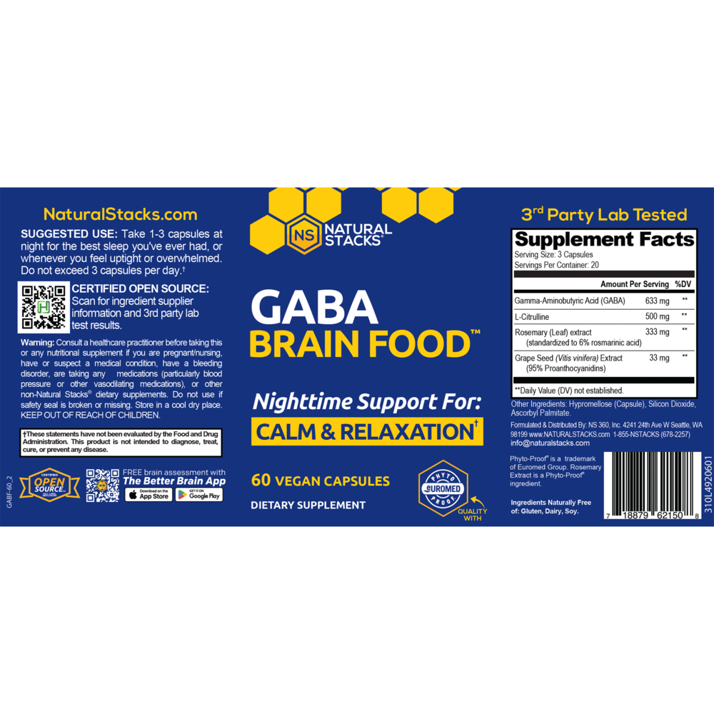 Product image for Gaba Brain Food.