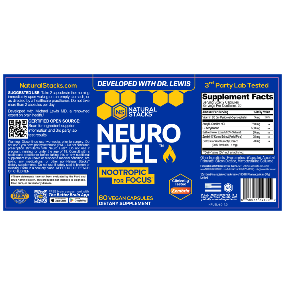 Product image for Neurofuel for Focus &amp; Memory.