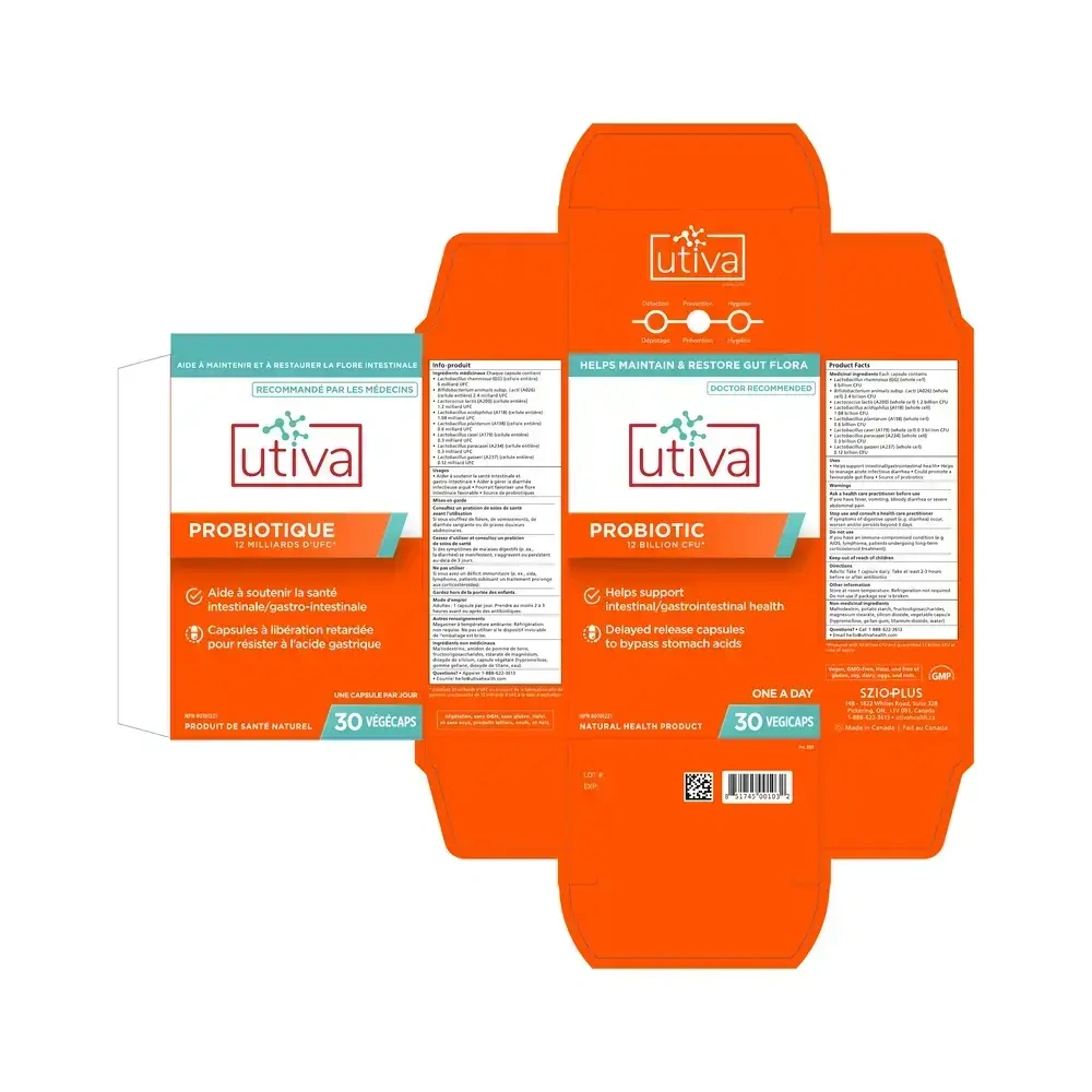 Product image for Utiva Probiotic.