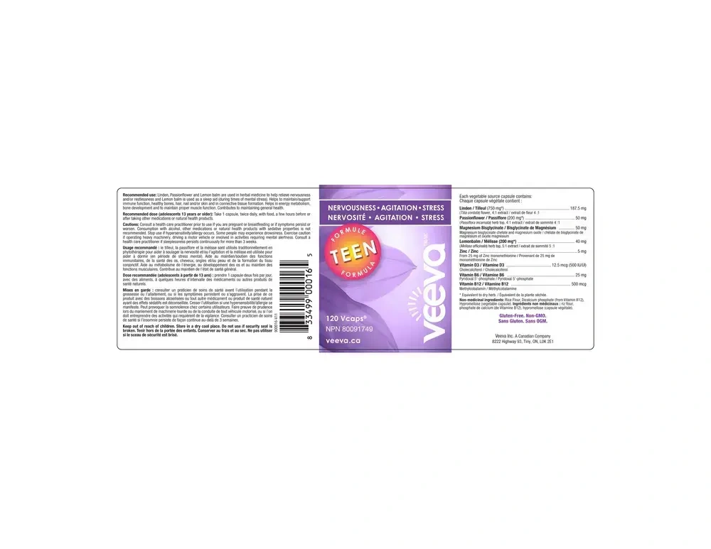 Product image for Anxiety Teen Formula.