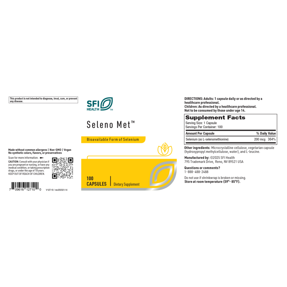 Product image for Seleno Met (Selenium) 200mcg.