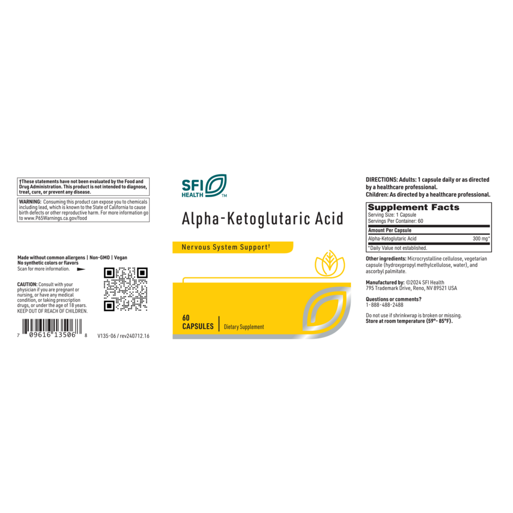 Product image for Alpha-Ketoglutaric Acid 300mg.