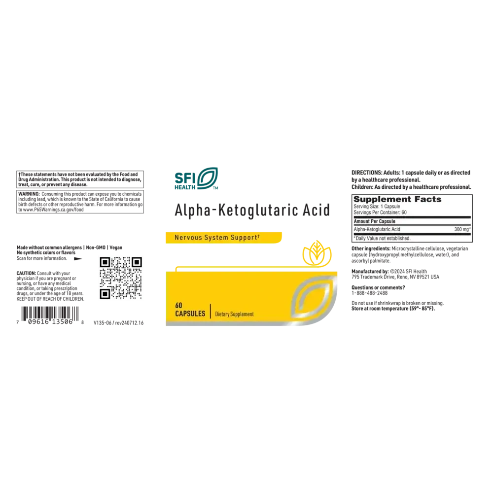 Product image for Alpha-Ketoglutaric Acid 300mg.