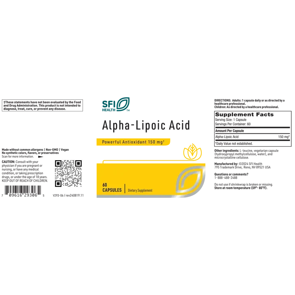 Product image for Alpha-Lipoic Acid 150mg.