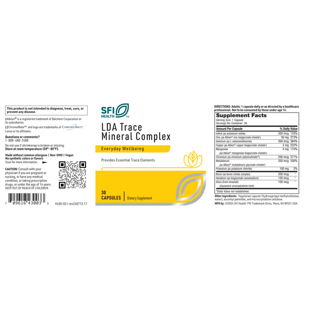 Product image for LDA Trace Mineral Complex.