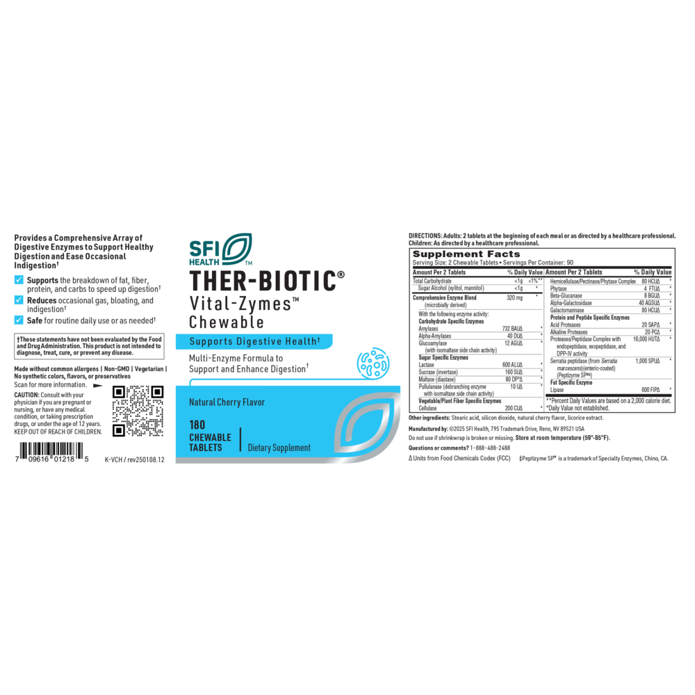 Product image for Ther-Biotic® Vital-Zymes Chewable.