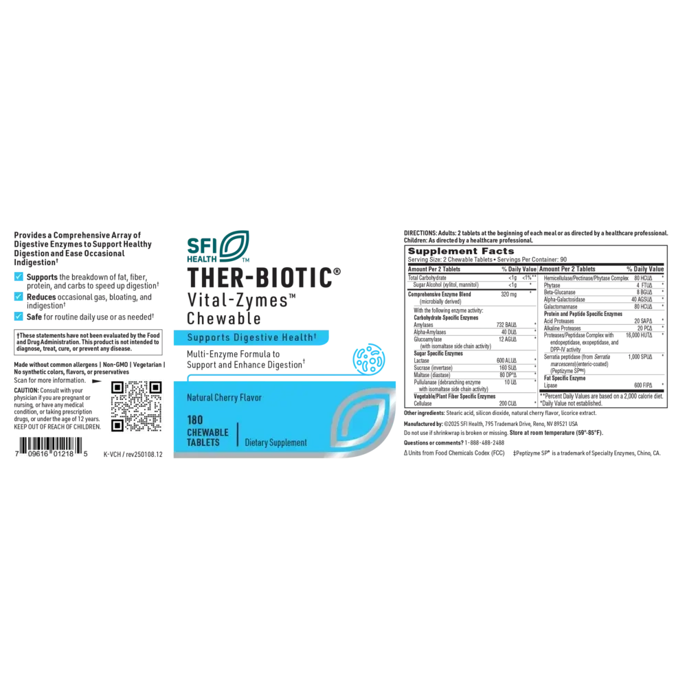 Product image for Ther-Biotic® Vital-Zymes Chewable.