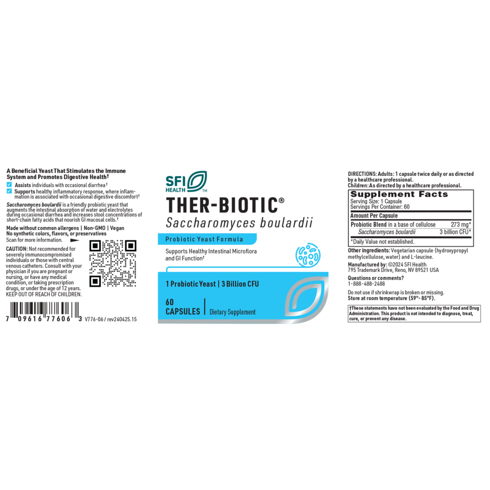 Product image for Ther-Biotic® Saccharomyces Boulardii Probiotic Yeast Formula.