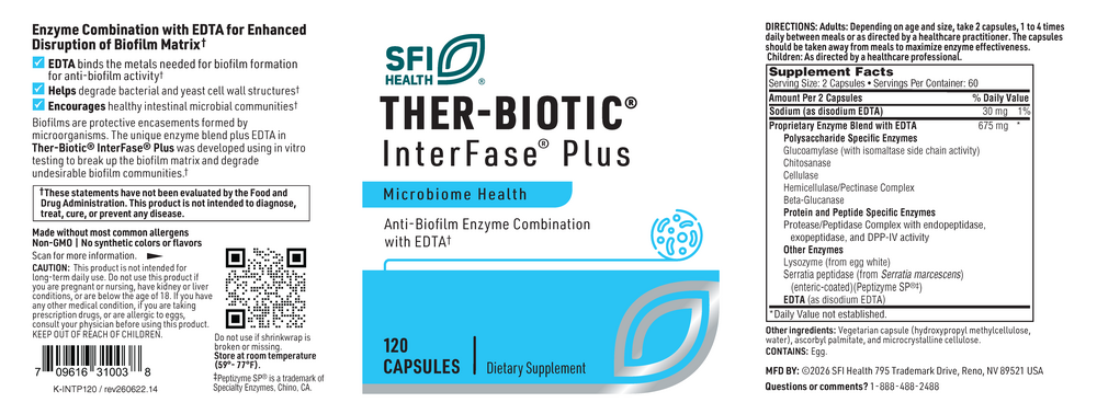 Product image for Ther-Biotic® Interfase® Plus, Anti-Biofilm Enzyme Combination with EDTA.