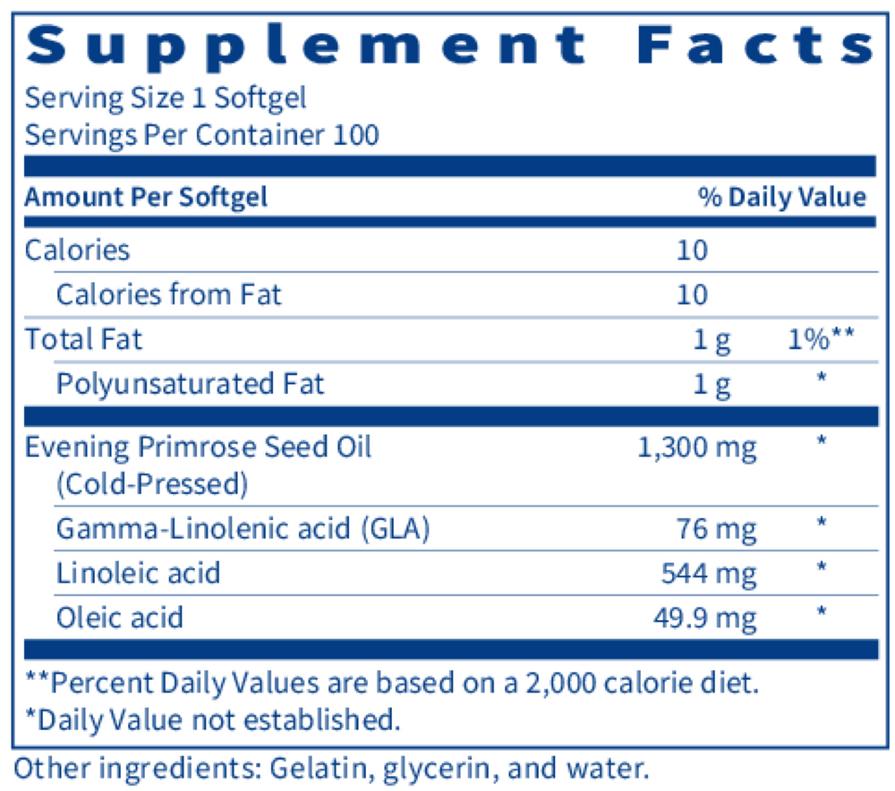 Product image for Evening Primrose Oil.