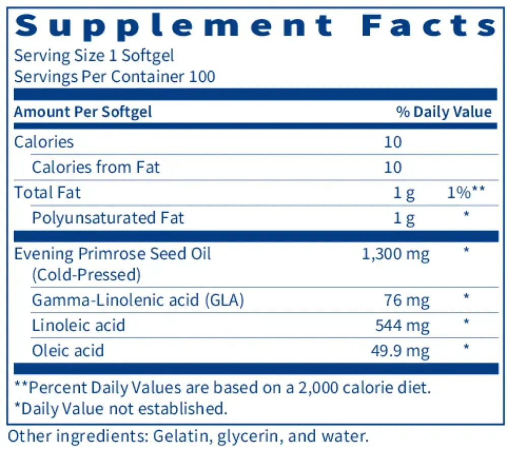 Product image for Evening Primrose Oil.