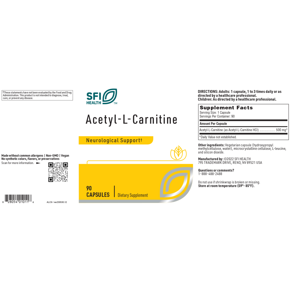 Product image for Acetyl-L-Carnitine 500mg.