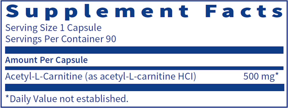 Product image for Acetyl-L-Carnitine 500mg.