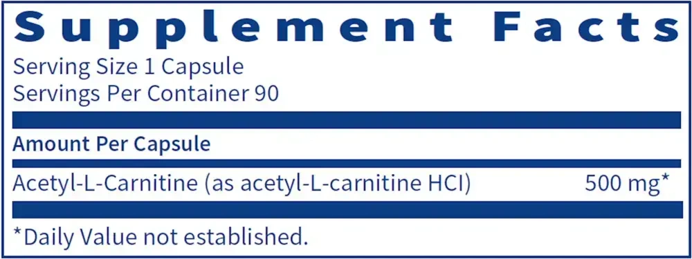 Product image for Acetyl-L-Carnitine 500mg.