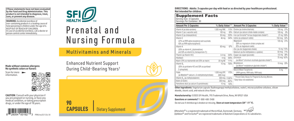 Product image for Prenatal &amp; Nursing Formula.