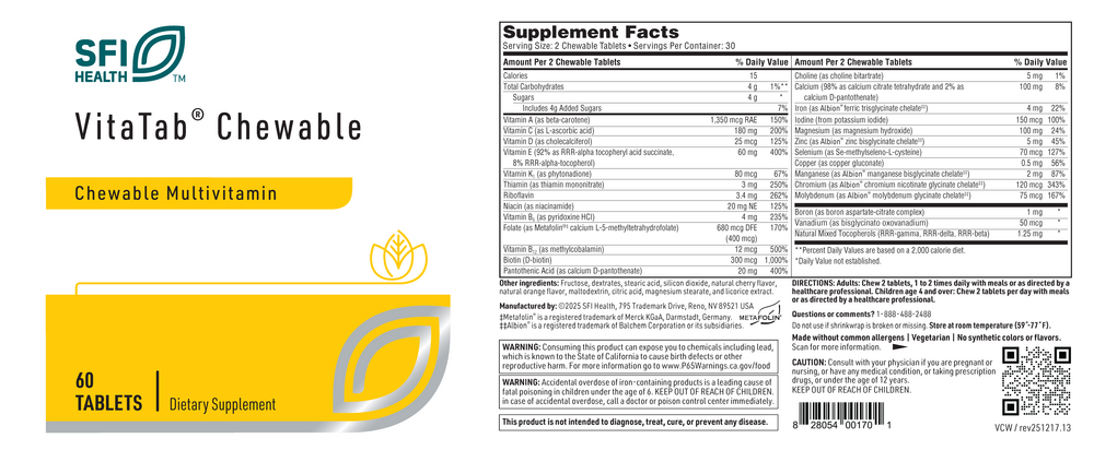 Product image for Vitatab® Chewable.