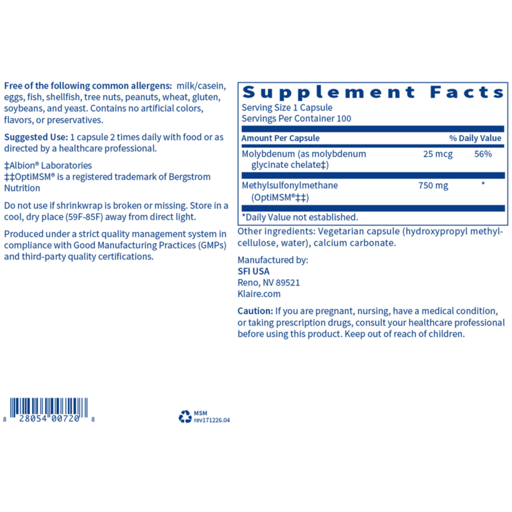 Product image for MSM 750.