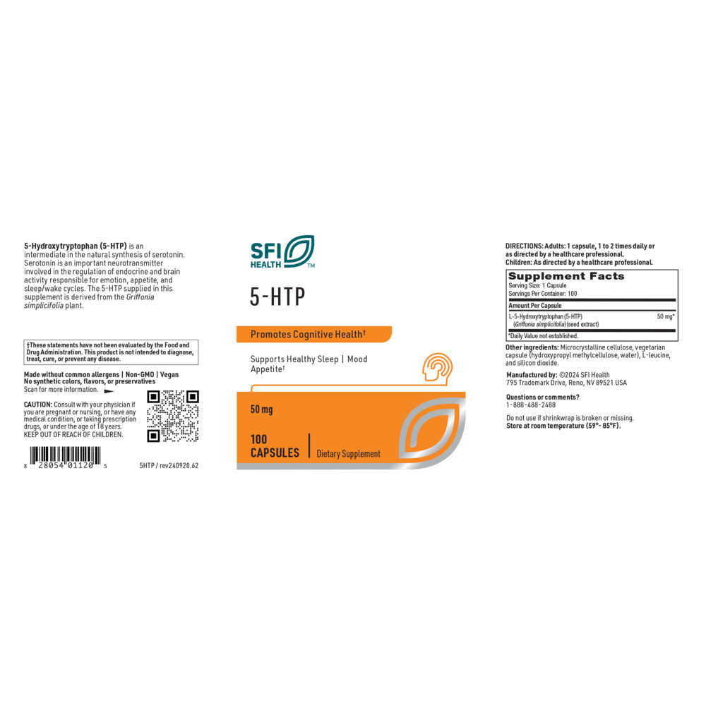 Product image for 5-HTP 50mg.