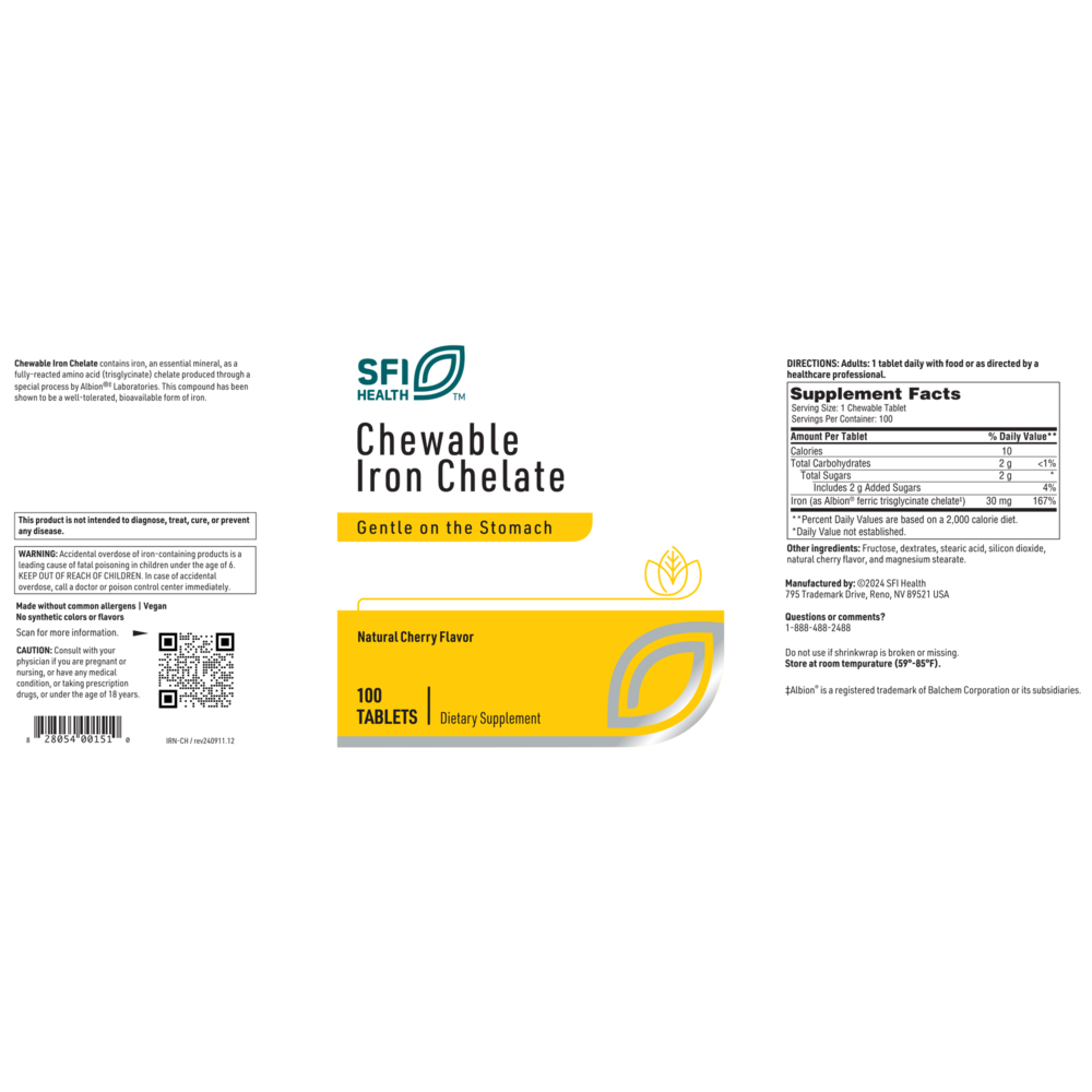 Product image for Chewable Iron Chelate.