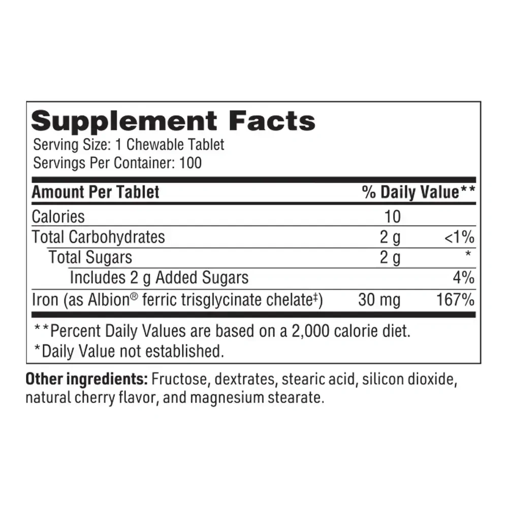Product image for Chewable Iron Chelate.