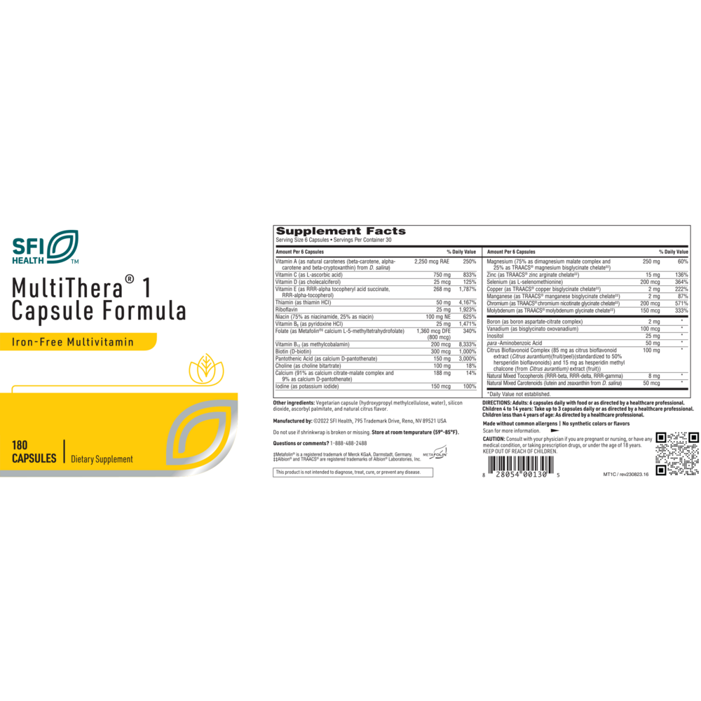 Product image for MultiThera® 1 Iron-Free Tablet.