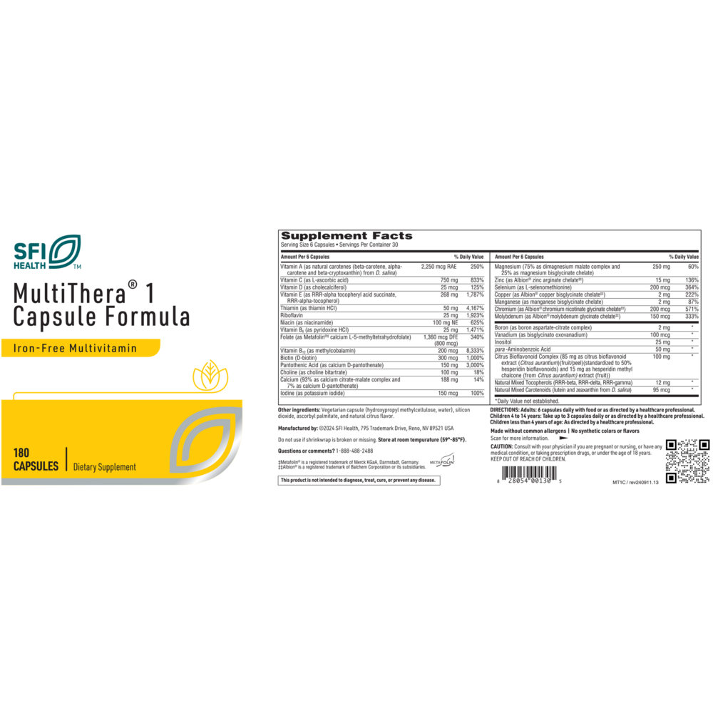 Product image for MultiThera®1 Capsule Formula.
