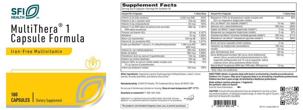 Product image for MultiThera®1 Capsule Formula.