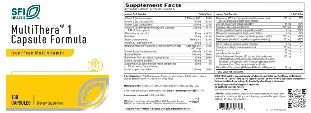 Product image for MultiThera®1 Capsule Formula.