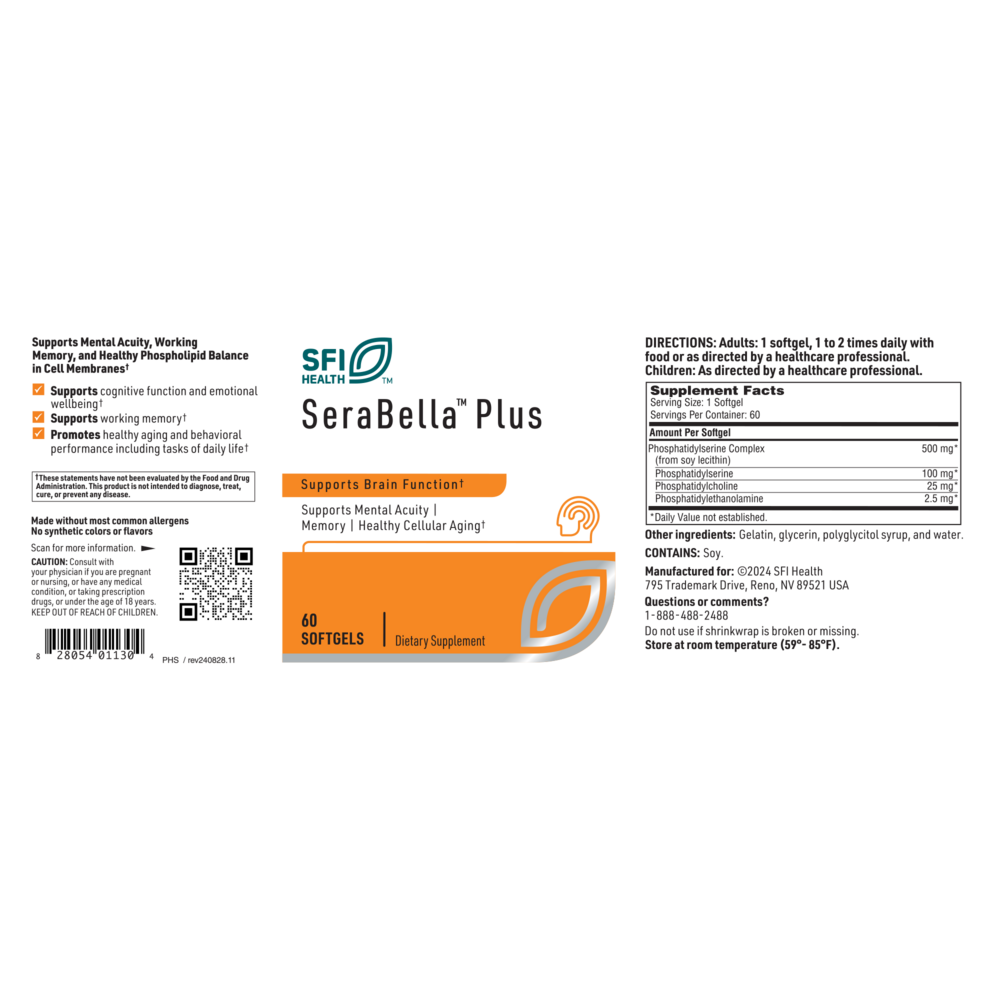 Product image for SeraBella™ Plus (Phosphatidyl Serine).