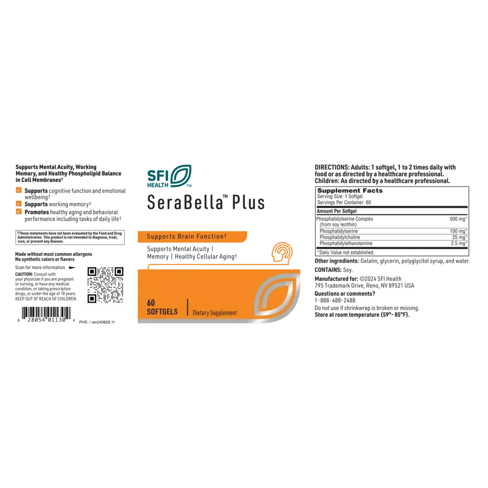 Product image for SeraBella™ Plus (Phosphatidyl Serine).
