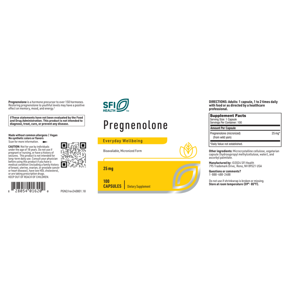 Product image for Pregnenolone 25mg.