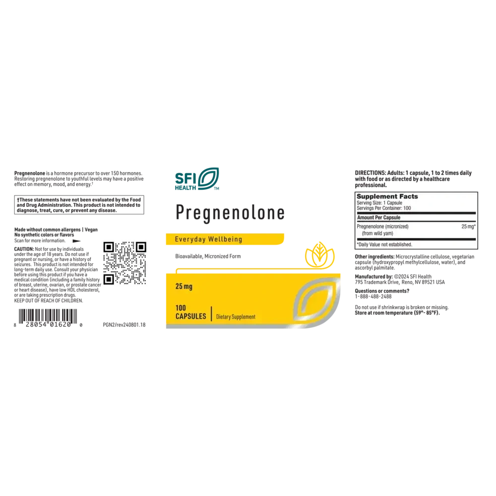 Product image for Pregnenolone 25mg.