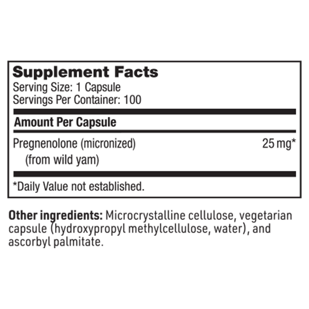 Product image for Pregnenolone 25mg.