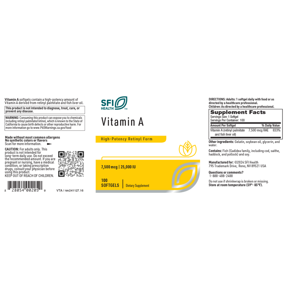 Product image for Vitamin A 25000IU.