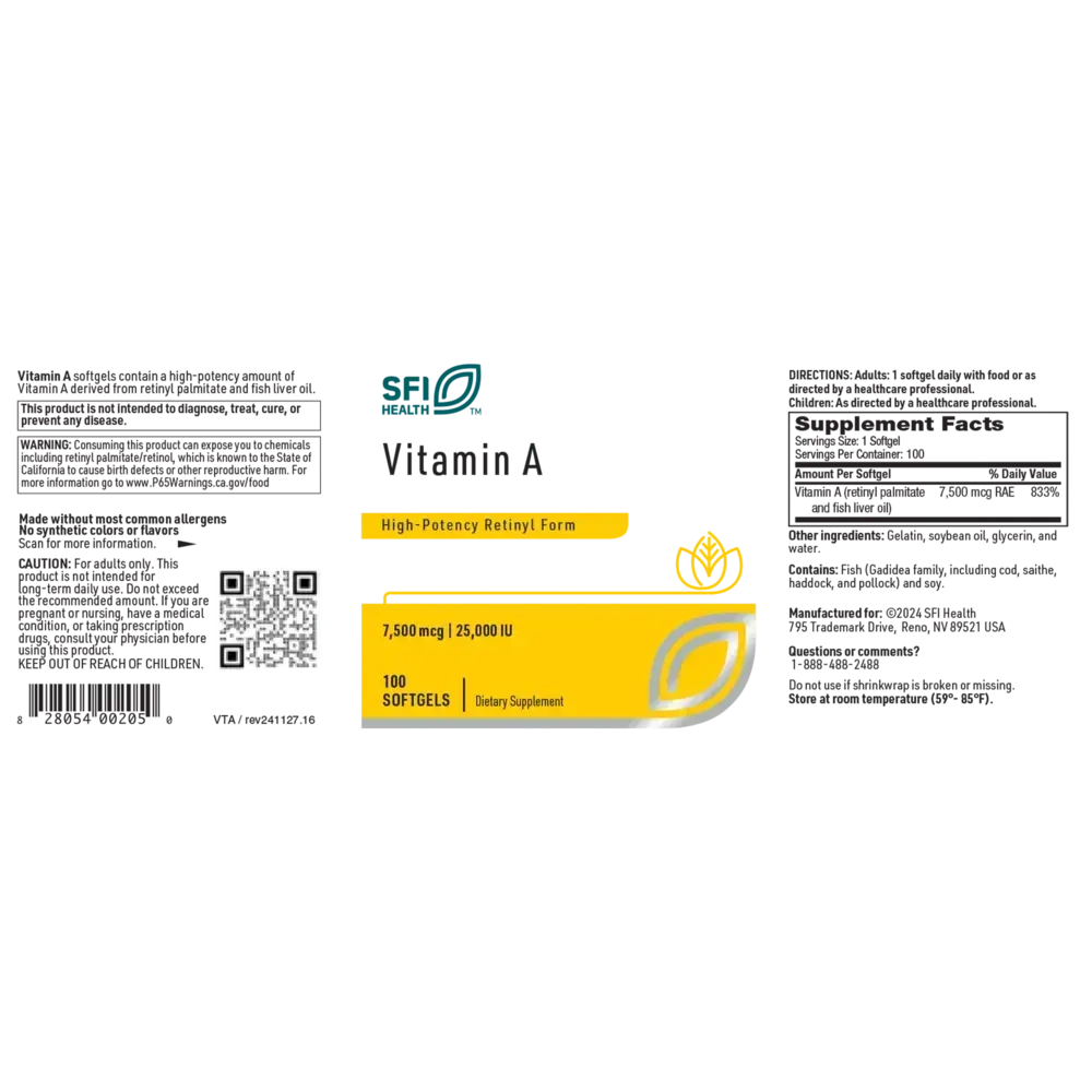 Product image for Vitamin A 25000IU.