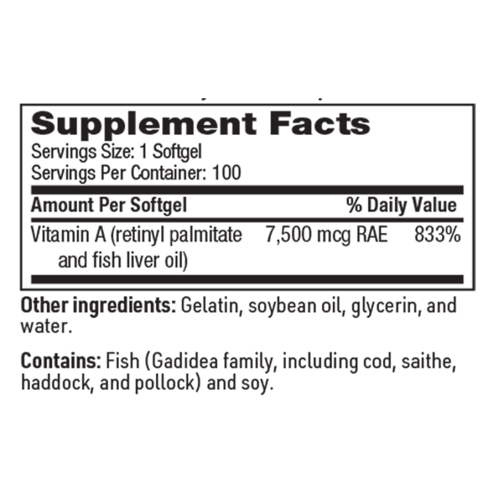 Product image for Vitamin A 25000IU.