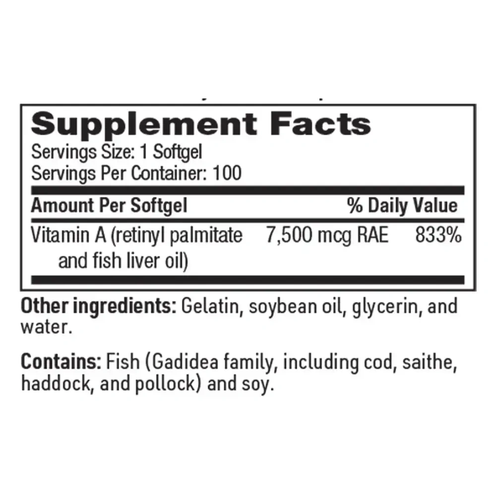 Product image for Vitamin A 25000IU.