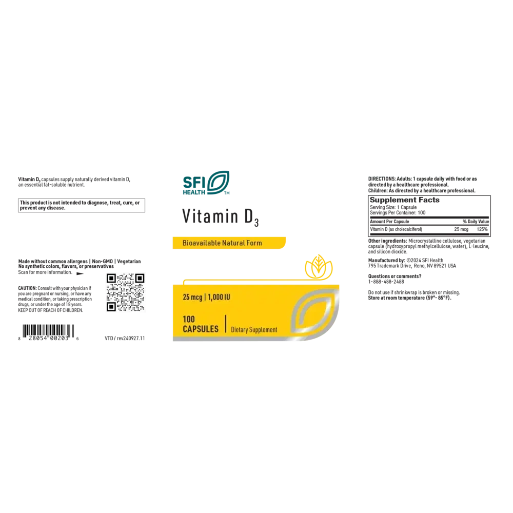 Product image for Vitamin D3 1000IU.
