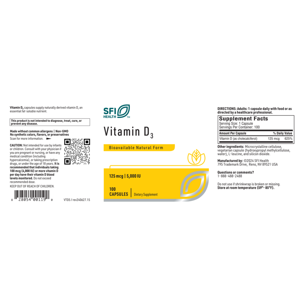 Product image for Vitamin D3 5000IU.