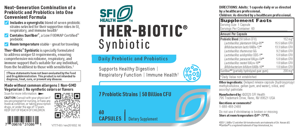 Product image for Ther-Biotic® Synbiotic Shelf Stable Probiotic.