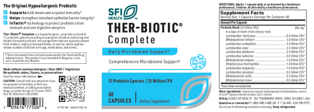 Product image for Ther-Biotic® Complete Probiotic.