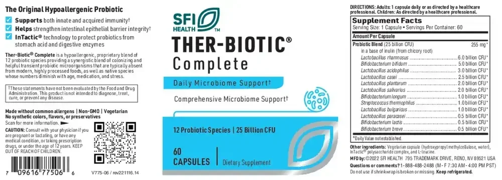 Product image for Ther-Biotic® Complete Probiotic.
