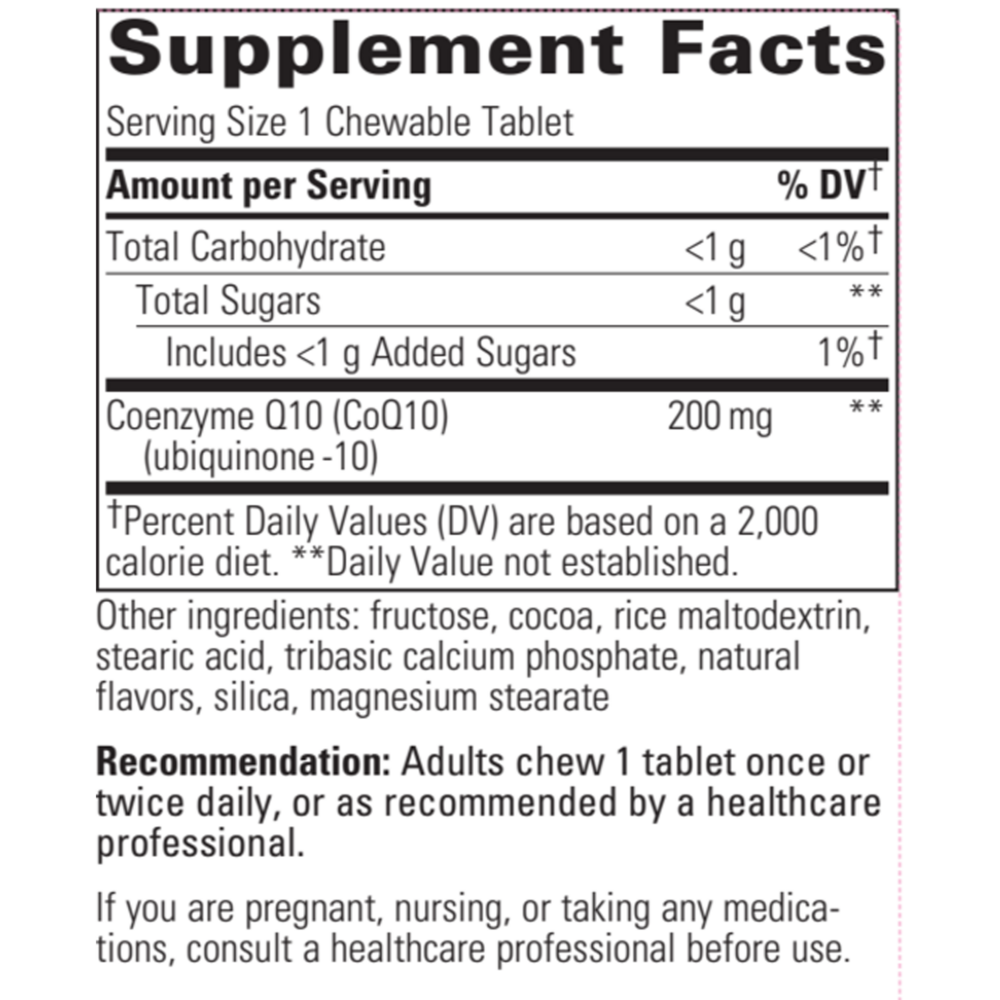 Product image for Vitaline CoQ10 200mg Chewable Chocolate.