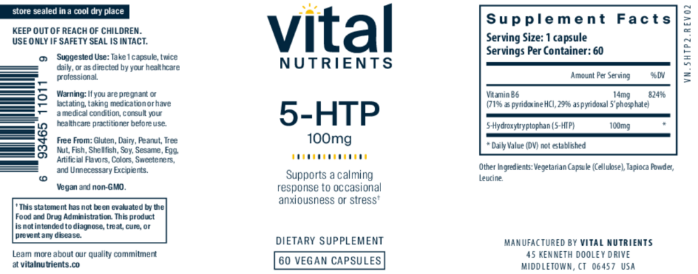 Product image for 5HTP 100mg.