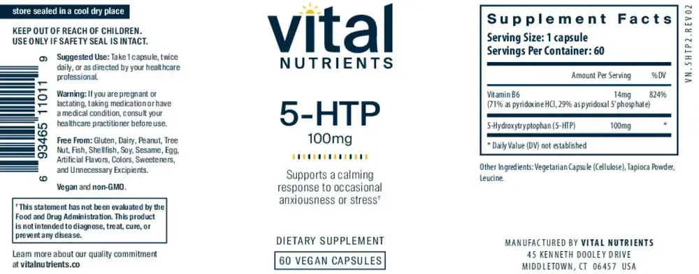 Product image for 5HTP 100mg.